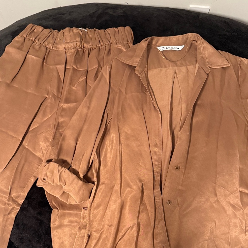 Zara Brown Pantsuit Set